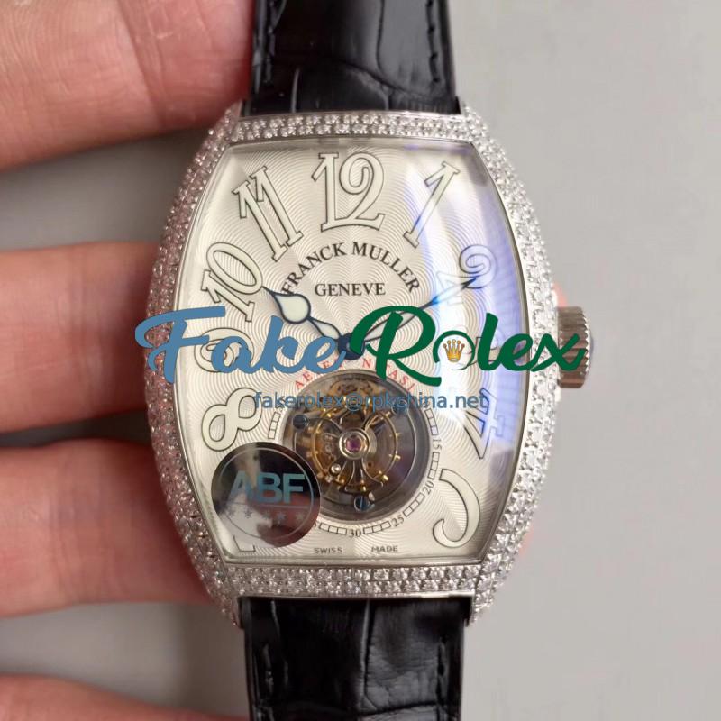 Replica Franck Muller Cintree Curvex Imperial Tourbillon 8880 T ABF Stainless Steel & Diamonds White Dial Swiss Tourbillon