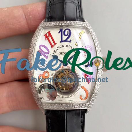 Replica Franck Muller Crazy Color Dreams Tourbillon 8880 ABF Stainless Steel & Diamonds White Dial Swiss Tourbillon