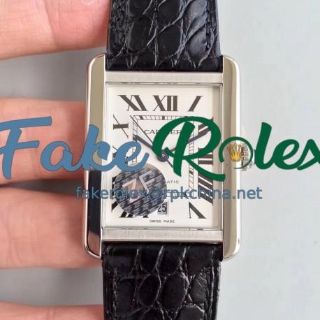 Replica Cartier Tank Solo XL Automatic W5200027 ZF  Stainless Steel White Dial M9015