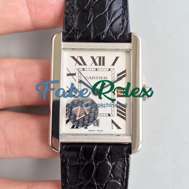 Replica Cartier Tank Solo XL Automatic W5200027 ZF  Stainless Steel White Dial M9015