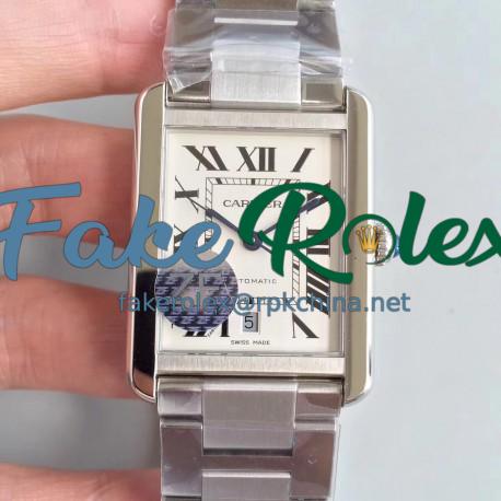 Replica Cartier Tank Solo XL Automatic W5200028 ZF  Stainless Steel White Dial M9015