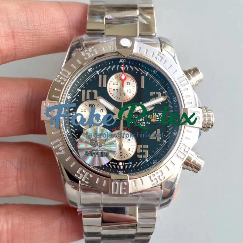 Replica Breitling Avenger II Automatic Chronograph A1338111/BC33SS GF Stainless Steel Black Dial Swiss 7750