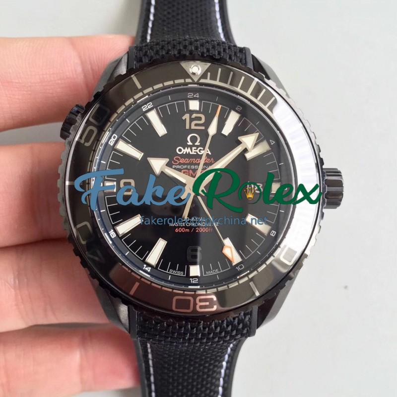 Replica Omega Seamaster Planet Ocean 600M GMT Deep Black 215.92.46.22.01.001 JH PVD Black Dial Swiss 8906