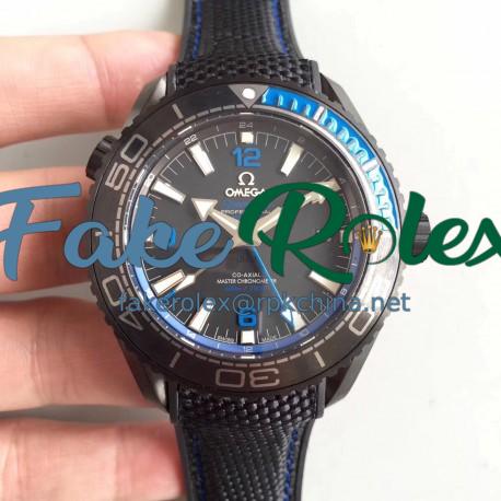 Replica Omega Seamaster Planet Ocean 600M  Deep Black In Blue GMT 215.92.46.22.01.002 JH PVD Black Dial Swiss 8906