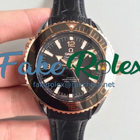 Replica Omega Seamaster Planet Ocean 600M GMT Deep Black 215.63.46.22.01.001 JH PVD Black Dial Swiss 8906