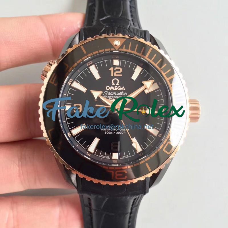 Replica Omega Seamaster Planet Ocean 600M GMT Deep Black 215.63.46.22.01.001 JH PVD Black Dial Swiss 8906