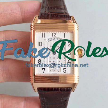 Replica Jaeger-LeCoultre Grande Reverso 986 Duodate Q3742420 N Rose Gold Silver Dial Swiss JLC 986