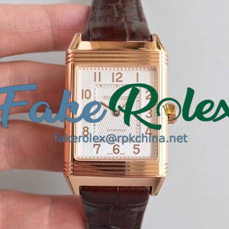 Replica Jaeger-LeCoultre Grande Reverso 986 N Rose Gold White Dial Swiss JLC 986