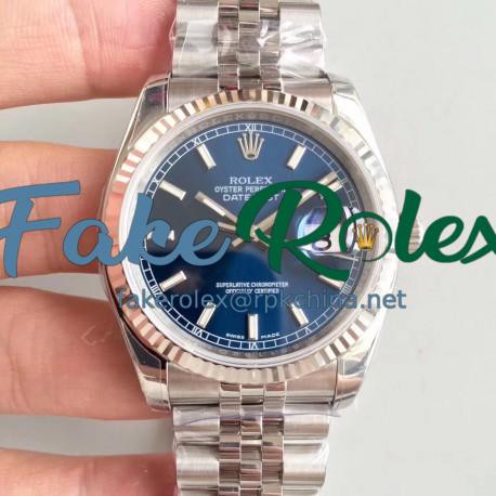 Replica Rolex Datejust 36MM 116234 AR Stainless Steel 904L Blue Dial Swiss 3135