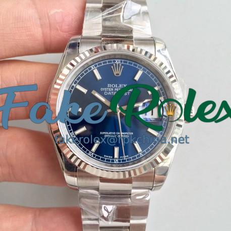 Replica Rolex Datejust 36MM 116234 AR Stainless Steel 904L Blue Dial Swiss 3135