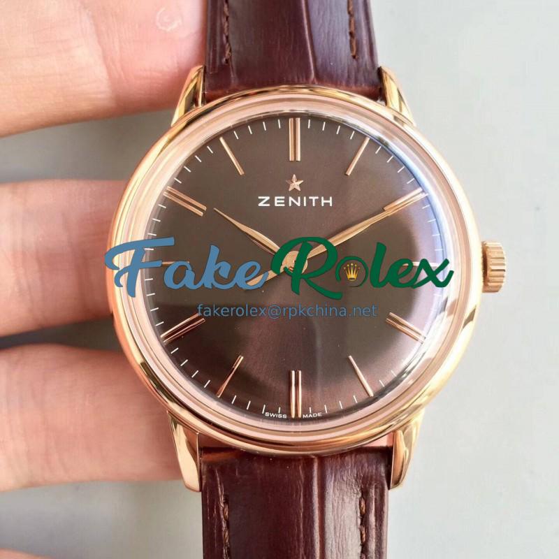 Replica Zenith Elite 6150 150TH Anniversary 18.2270.6150/01.C498 ND Rose Gold Chocolate Dial Swiss Elite 6150