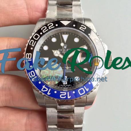 Replica Rolex GMT-Master II 116710BLNR JF Stainless Steel Black Dial Swiss 2836-2