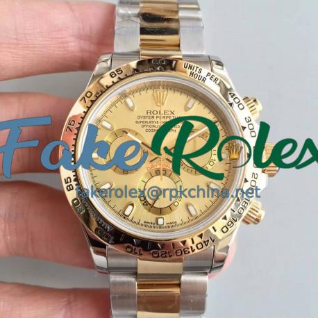 Replica Rolex Daytona Cosmograph 116503 3A 18K Yellow Gold Wrapped & Stainless Steel 904L Champagne Dial Swiss 7750 Run 6@SEC