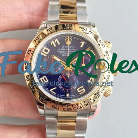 Replica Rolex Daytona Cosmograph 116503 3A 18K Yellow Gold Wrapped & Stainless Steel 904L Blue Dial Swiss 7750 Run 6@SEC