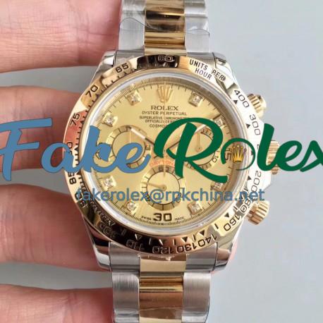 Replica Rolex Daytona Cosmograph 116503 3A 18K Yellow Gold Wrapped & Stainless Steel 904L Champagne Dial Swiss 7750 Run 6@SEC