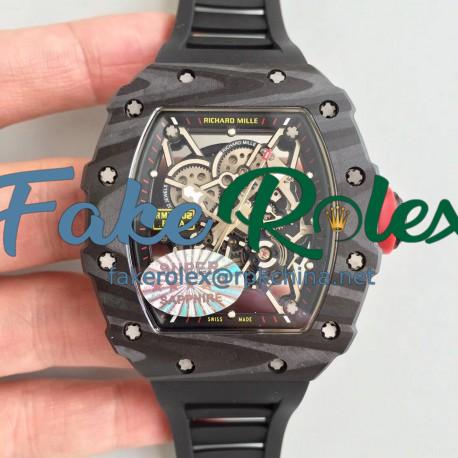 Replica Richard Mille RM35-02 Rafael Nadal KV Forged Carbon Black Skeleton Dial M8215