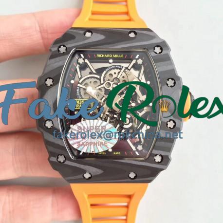 Replica Richard Mille RM35-02 Rafael Nadal KV Forged Carbon Black Skeleton Dial M8215