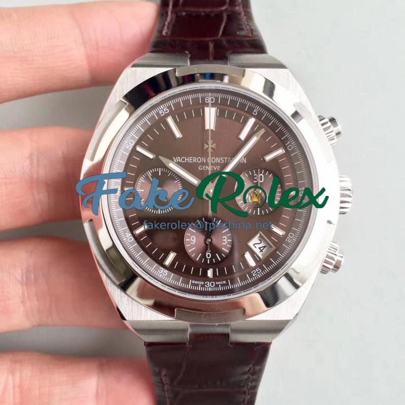 Replica Vacheron Constantin Overseas Chronograph 5500V/110A-B147 JF Stainless Steel Chocolate Dial Swiss 7750