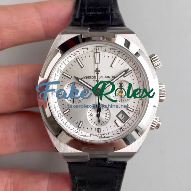 Replica Vacheron Constantin Overseas Chronograph 5500V/110A-B075 JF Stainless Steel Silver Dial Swiss 7750