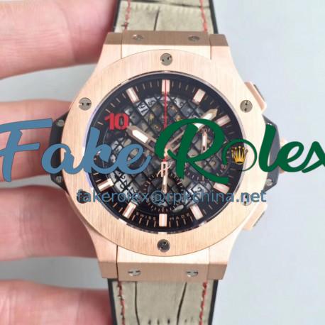 Replica Hublot Big Bang Aero Bang Gold 311.PX.1180.GR HB Rose Gold Black Skeleton Dial Swiss HUB4100