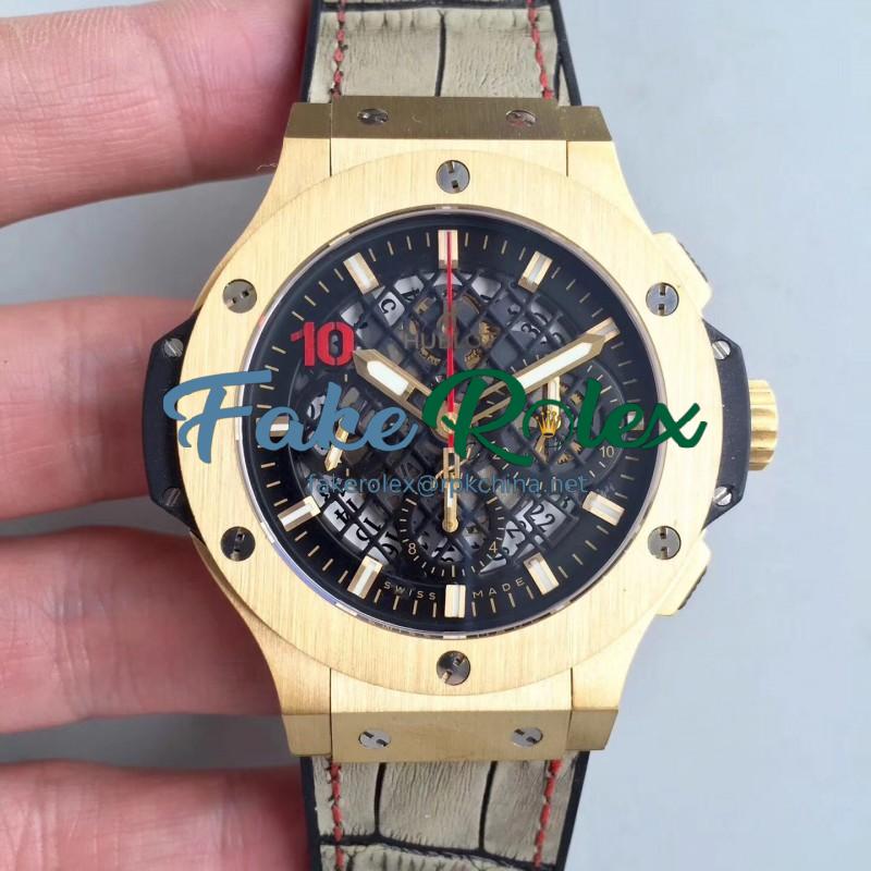 Replica Hublot Big Bang Aero Bang Gold 311.PX.1180.GR HB Yellow Gold Black Skeleton Dial Swiss HUB4100