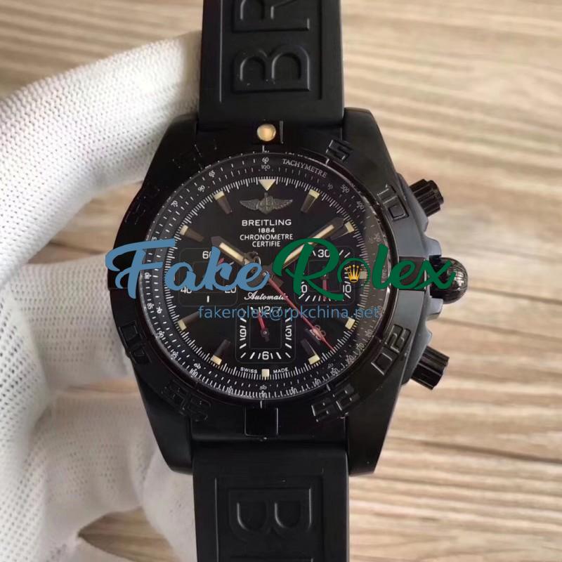 Replica Breitling Chronomat 44 Blacksteel MB0111C3/BE35 GF PVD Black Dial Swiss 7750