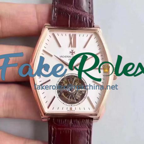 Replica Vacheron Constantin Malte Tourbillon 30130/000R-9754 JF Rose Gold White Dial Swiss 2795