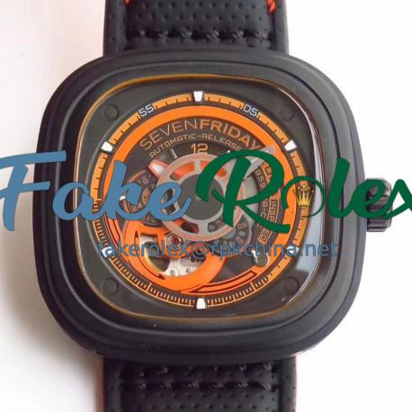 Replica SevenFriday P3/07 Kuka III N PVD Orange Dial Miyota 82S7