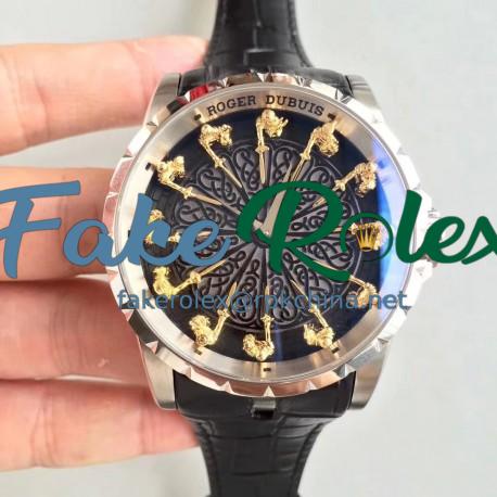 Replica Roger Dubuis Excalibur Knights Of The Round Table II RDDBEX0495 N Stainless Steel Black Dial M6T15