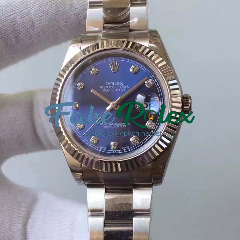 Replica Rolex Datejust II 116334 2018 41MM EW Stainless Steel Blue Dial Swiss 3136