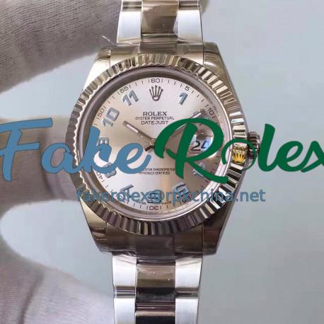 Replica Rolex Datejust II 116334 2018 41MM EW Stainless Steel Rhodium Dial Swiss 3136