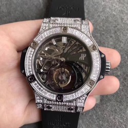 Replica Hublot Big Bang Tourbillon N Stainless Steel & Diamond Skeleton Dial Swiss Tourbillon