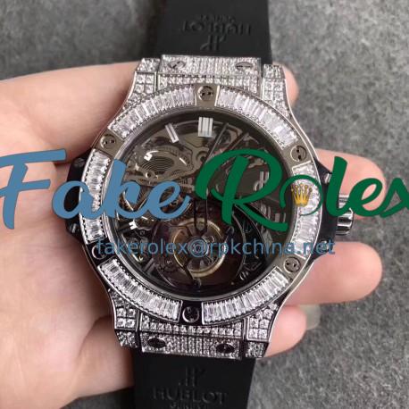 Replica Hublot Big Bang Tourbillon N Stainless Steel & Diamond Skeleton Dial Swiss Tourbillon