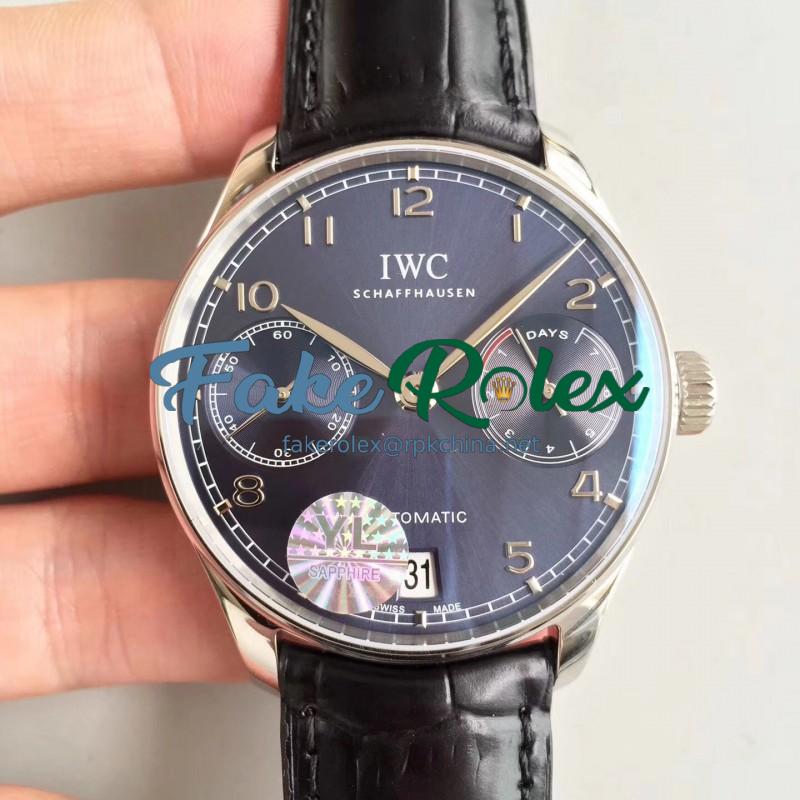 Replica IWC Portugieser IW500703 YL Stainless Steel Black Dial Swiss 52010