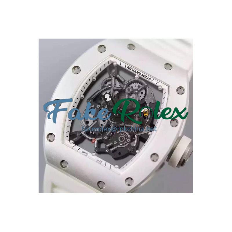 Replica Richard Mille RM035 White PVD White Dial M9015