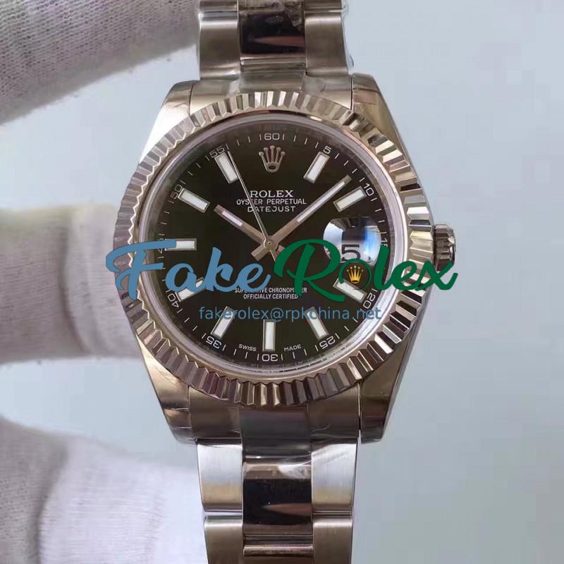 Replica Rolex Datejust II 116334 2018 41MM EW Stainless Steel Black Dial Swiss 3136