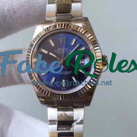 Replica Rolex Datejust II 116334 2018 41MM EW Stainless Steel Blue Dial Swiss 3136