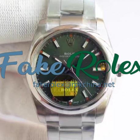 Replica Rolex Oyster Perpetual 39 114300 2018 UB Stainless Steel Green Dial Swiss 2836-2