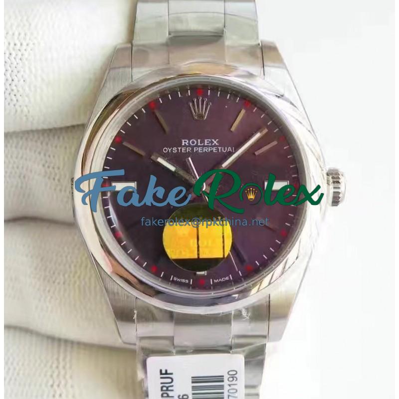 Replica Rolex Oyster Perpetual 39 114300 2018 UB Stainless Steel Red Dial Swiss 2836-2