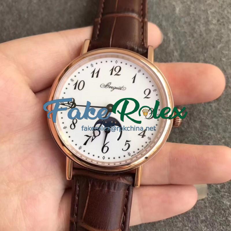 Replica Breguet Classique Moonphase 9088BR/29/964/DD0D N Rose Gold White Dial Swiss 770