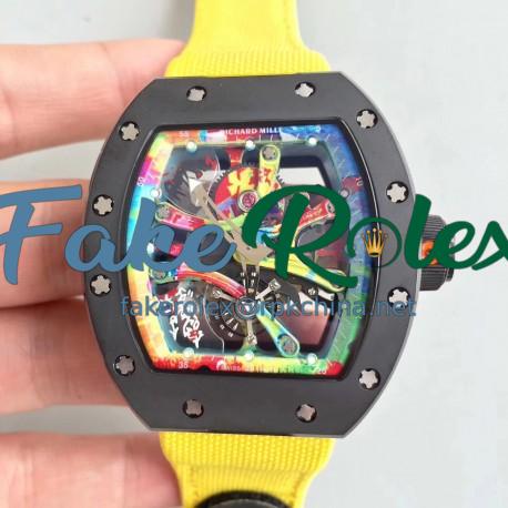 Replica Richard Mille RM068-01 Tourbillon Kongo KV Ceramic Multicolored Skeleton Dial M8215