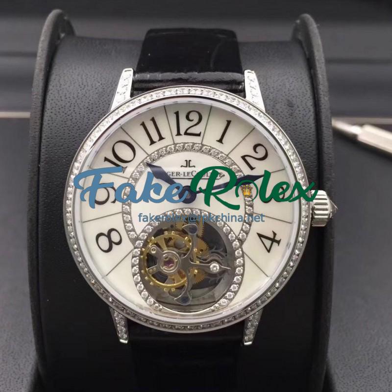 Replica Jaeger-LeCoultre Rendez-Vous Tourbillon 3413408 N Stainless Steel & Diamonds Mother Of Pearl Dial Swiss Tourbillon