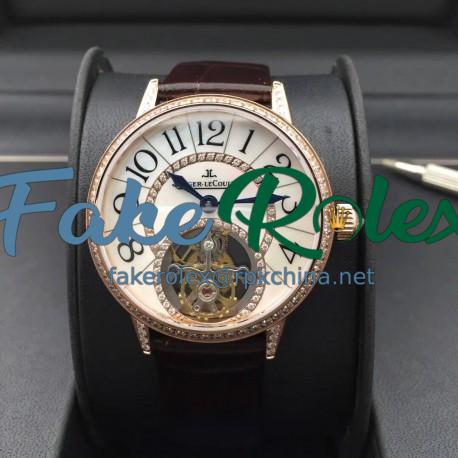 Replica Jaeger-LeCoultre Rendez-Vous Tourbillon 3412405 N Rose Gold & Diamonds Mother Of Pearl Dial Swiss Tourbillon