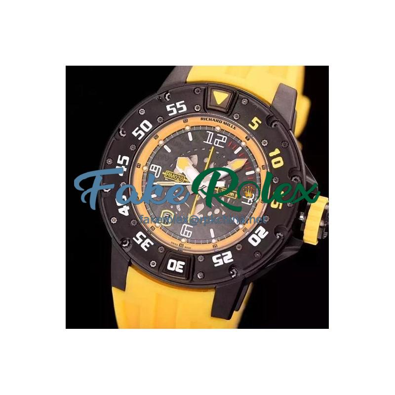 Replica Richard Mille RM028 PVD Yellow Dial Swiss 7751