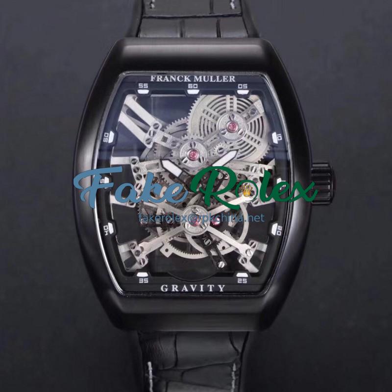 Replica Franck Muller Vanguard Gravity Skeleton V 45 T GRAVITY CS SQT N PVD Skeleton Dial M9015