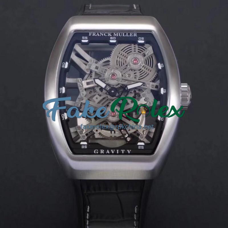 Replica Franck Muller Vanguard Gravity Skeleton V 45 T GRAVITY CS SQT N Stainless Steel Skeleton Dial M9015