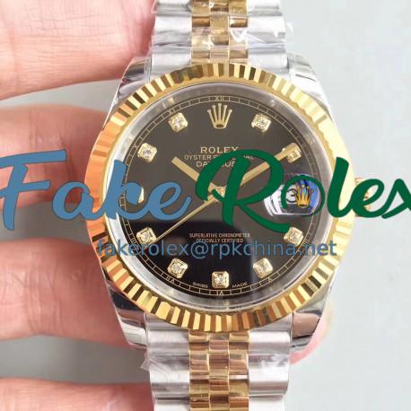 Replica Rolex Datejust II 116333 41MM EW Stainless Steel & Yellow Gold Black Dial Swiss 3235