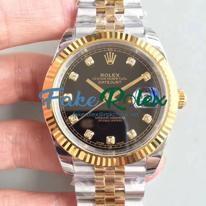 Replica Rolex Datejust II 116333 41MM EW Stainless Steel & Yellow Gold Black Dial Swiss 3235