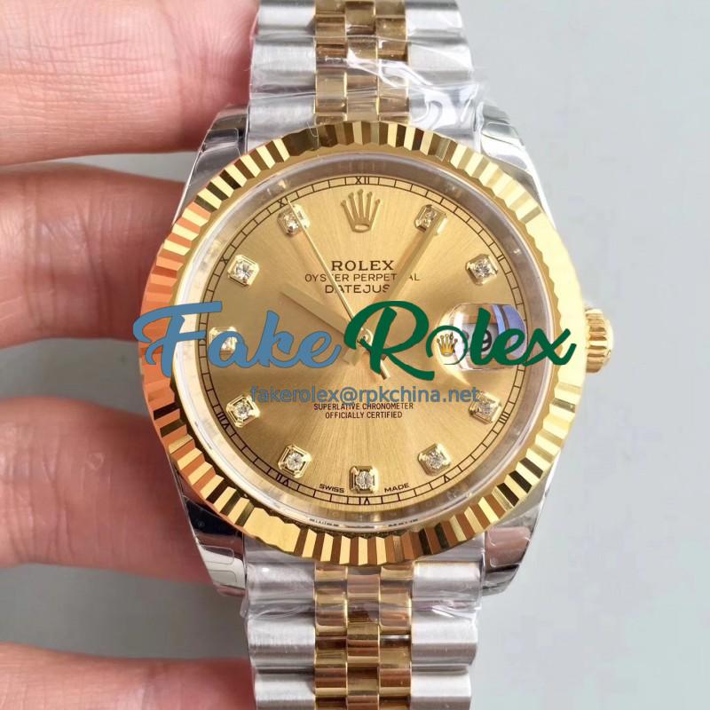 Replica Rolex Datejust II 116333 41MM EW Stainless Steel & Yellow Gold Champagne Dial Swiss 3235