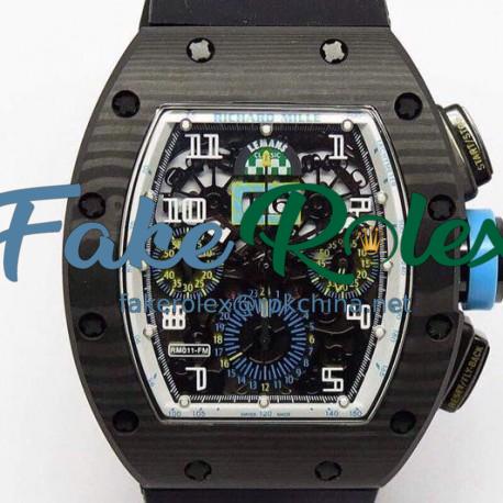 Replica Richard Mille RM011-FM Felipe Massa Chronograph Forged Carbon Blue Dial swiss 7750